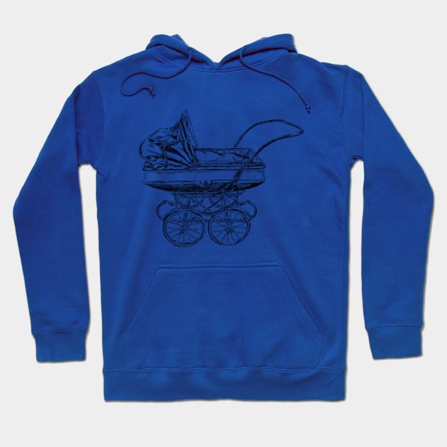 Vintage Baby Stroller Print Hoodie by rachelsfinelines